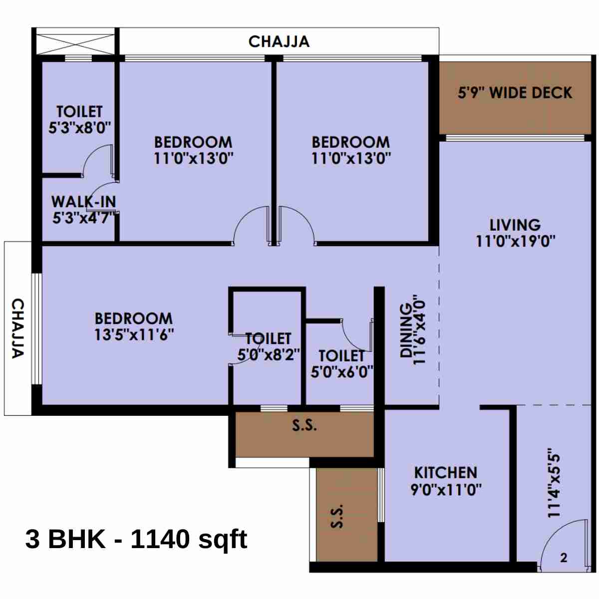 Moreshwar-19-East-Floor-Plan-3-BHK-1140-sqft